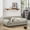 44 in Beige-Foam, variant on Hemvt Modern Pet Sofa Bed with Supportive Backrest, Rectangular Durable Linen Dog Couch for Medium Dogs, Ergonomic Foam Pet Sofa with Armrests