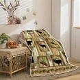 thumbnail image 5 of Cabin Decor Throw Blanket, Bear Deer Art Forest Vintage Cozy Warm Super Soft Flannel Blankets for Couch Sofa Bed, Fleece Camping Blanket for Camper Outdoor Rv Travel, 60X70IN, 5 of 5
