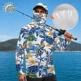 thumbnail image 3 of SEANATIVE Men's UV Protection Sun Hoodie Long Sleeve Fishing Tops Hiking Running Shirt Multi-Use Outdoor Sports Casual Top Summer Fall Outfits for Men, XL, Sea Turtle Starfish Blue White, 3 of 7
