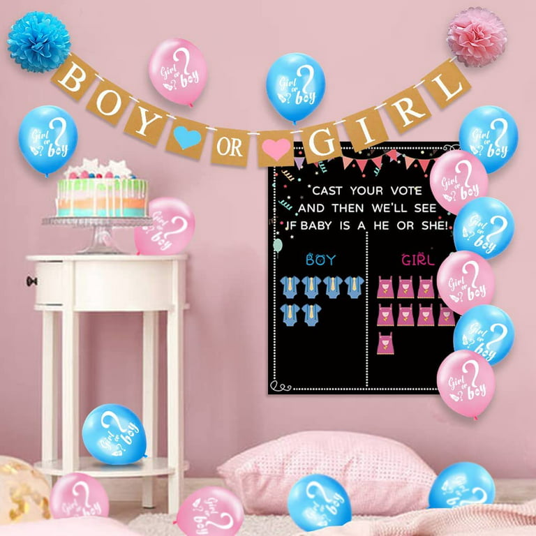 Baby Gender Reveal Decoration Set, Gender Reveal Party Poster