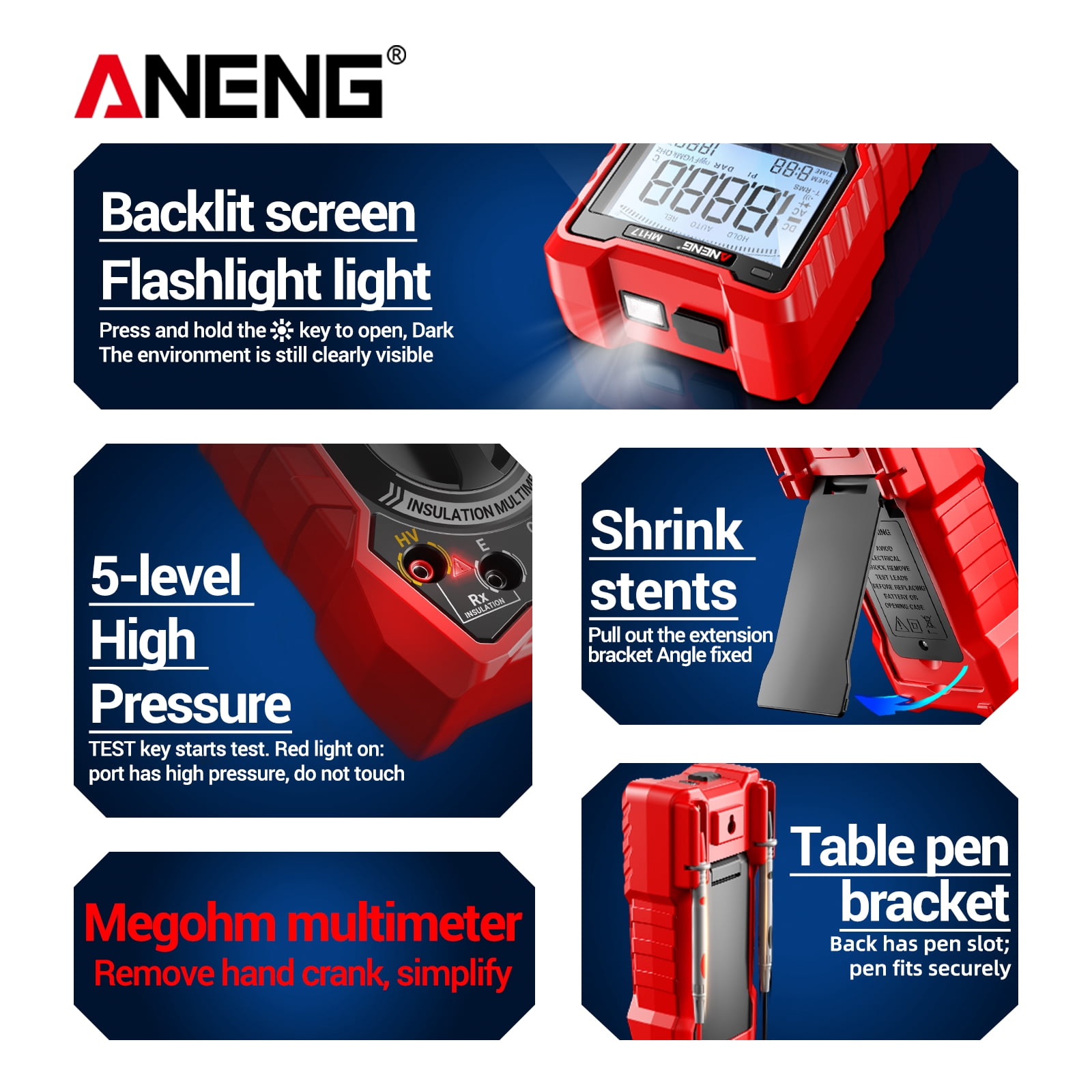 ANENG MH17 2-in-1 Insulation Multimeter and Digital Megohmmeter