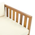 thumbnail image 5 of 3 Seater Daybed, Wood Daybed with Waterproof Fabric ,Creative Furniture for Living Room, Balcony ,Study, Patio, Pool , Backyard, Ideal for Naps, Relaxation and Entertaining, Teak,Beige, 5 of 7