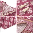 thumbnail image 6 of UVN Summer Tops for Women Short Sleeve V Neck Boho Casual Blouses Ladies Floral Print Tie Front Flowy Shirts, 6 of 9