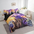 thumbnail image 3 of Manfei Purple Dragon 7-Piece Twin Bedding Sets,Western Fantasy Bedding Comforter Set,Vintage Brown Castle Sheet Sets For Boys,Super Cozy Room Decor Reversible, 3 of 8