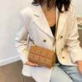 thumbnail image 4 of AMERTEER Women Chocolate Square PU Leather Flap Shoulder Bags Lady Flap Small Handbags, 4 of 9