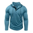 thumbnail image 4 of GigrtiJin Mens Jogger Hoodies Solid Color Drawstring Long Sleeve Hooded Tops 1/4 Button Slim Athletic Blouse, 4 of 7