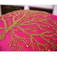 thumbnail image 3 of Fundas de almohada, funda de almohada rosa fucsia, funda de almohada con árbol de cuentas, funda de almohada de 35 x 35 cm (14 x 14 pulgadas), funda de almohada cuadrada de seda, manta decorativa, 3 of 6