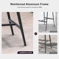 thumbnail image 6 of PURPLE LEAF Outdoor Bar Height Bar Stool Set of 2 Rattan Bar Chair with Back Aluminum Modern Barstools for Patio Backyard Indoor Kitchen Gray, 6 of 8
