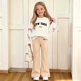 thumbnail image 2 of Enjoytime Girls Sets Two Piece Long Sleeve Bow Print Crew Neck Sweatshirt Flare Pants Outfits Fashion Fall Winter Clothing Set, 2 of 8