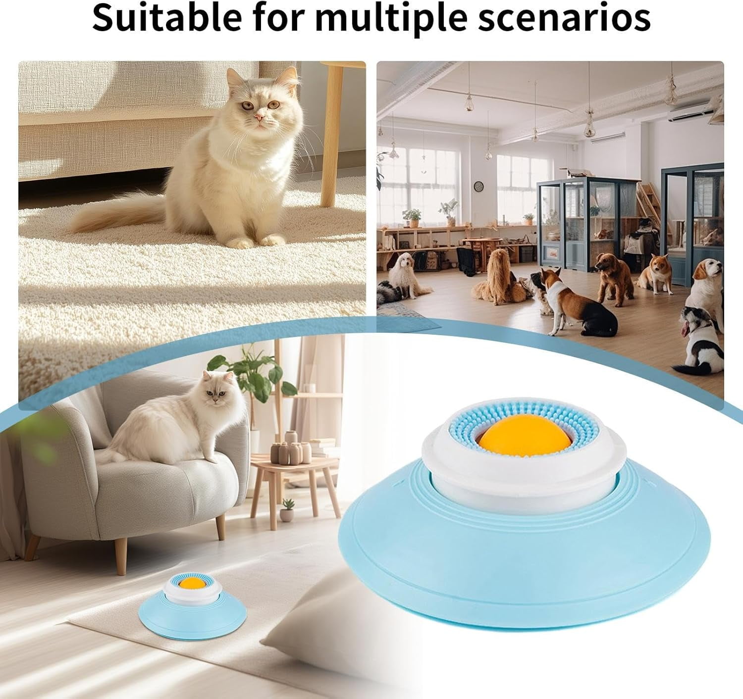 Dog Lick Toy - Slow Feeder Lick Mat for Dogs and Cats with Suction Cups ,Textured Enrichment Toy for Dogs and Cats, Food-Grade PP Material for Anxiety Relief, Healthy Eating & Mental Stimulation