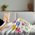 thumbnail image 3 of Green Flower Soft Flannel Fleece Throw Blanket, Colorful Abstract Cartoon Floral Arrangement Foliage Leaves Meadow Pattern, Cozy Plush for Indoor and Outdoor Use, 50" x 60", Multicolor, by Ambesonne, 3 of 5