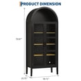 thumbnail image 4 of 70" Tall Arched Kitchen Pantry Cabinet with LED Lights, Modern Wood Display Cabinet with Glass Doors & Adjustable Shelves for Kitchen, Dining Room, Living Room, 4 of 8