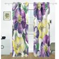 thumbnail image 2 of Coolnut Colorful Flowers Thermal Insulated Blackout Grommet Printed Window Curtain - 84x55 in - 100% Polyester 2 Panels, Stitchingstyles, 2 of 6