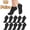 10 pairs Black-2, variant on 10 Pairs Women' Non-Slip Pilates Yoga Grip Socks Suitable for Fitness, Ballet, Barre Workouts & Dance - Bow-Patterned Ruffled Crew Socks with Striped Sole, Machine Washable - Training Socks for Gym
