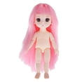 thumbnail image 1 of 13 articulado articulado móvil desnudo articulada cuerpo de muñeca con peluca de cabellero accesorio de piezas de bricolaje 16cm Cabello rosado con flequillo Baoblaze BJD Doll Body, 1 of 8