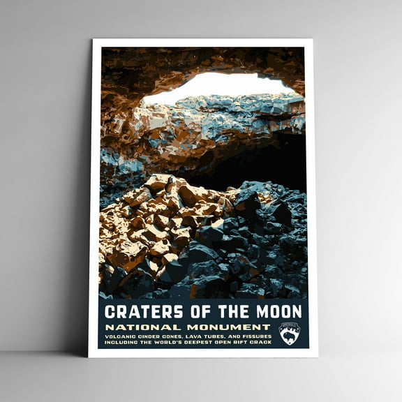 Craters of the Moon National Monument Vintage Travel Poster / Postcard WPA Style