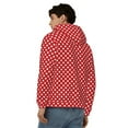 thumbnail image 4 of Goofa Red Polka Dot Pattern Mens Full-zip Hoodie, Zip-up Pullover Hooded Sweatshirt, Kangaroo Pocket Hoodie Ideal for Daily Wear, Travel, and Home-Large, 4 of 5