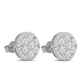 thumbnail image 2 of Real Genuine 1.12 Cwt. Authentic Natural Round Cut MOISSANITE Diamond 14K White Gold Finish Round Circle Push Back Men's Ladies Stud Earrings 10mm, 2 of 5