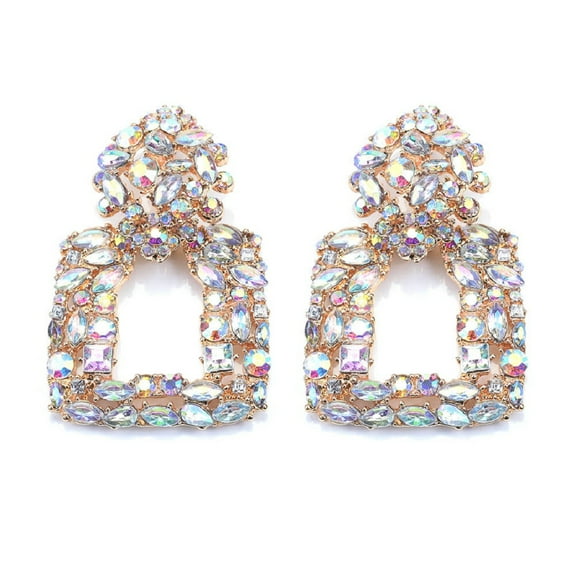 LongcreekX Rectangle Earrings for Women, Rectangle Teardrop Earrings, Rectangle Geometric Dangle Earrings Hypoallergenic, Square Statement Earrings, Fashion Colorful Bohemian Earrings