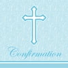 Club Pack of 216 Faith Blue "Confirmation" Premium 2-Ply Disposable Lunch Napkins 6.5"