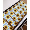 thumbnail image 3 of Pastoral Sunflower Stair Treads Non Slip for Steps White Blue Striped Pastoral Flower 10 Pcs Reusable Adhesive Stair Runner Mats for Dogs Elders Carpet Treads Rugs for Staircase 8x30 In, 3 of 7