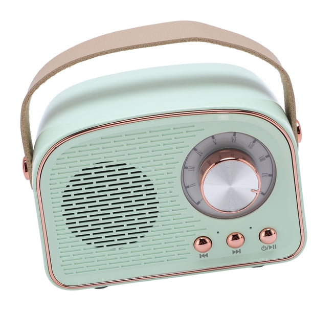 Altavoz Retro Vintage, Mini Altavoz Inalámbrico Portátil Con Sonido Cristalino, 5.0, Control De Perilla, De Cuero, Auxiliar, Emparejamiento TWS, Tarjeta U-Disk/TF, Soporte