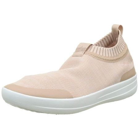 

Fitflop Womens Uberknit Slip On Sneaker Shoes Neon Blush/Urban White US 7