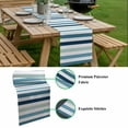 thumbnail image 5 of Blue Teal Ombre Grey Striped Table Runner - 70 Inch Long, Kitchen Dining Table Runner Dresser Scarves, Farmhouse Stripe Modern Farmhouse Decor for Coffee Tables Wedding Party Banquet, 5 of 8