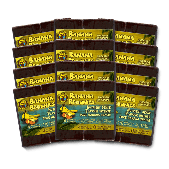 Ipanema Valley Vegan Fruit Snack Banana Brownies with Pineapple; 12-Pack
