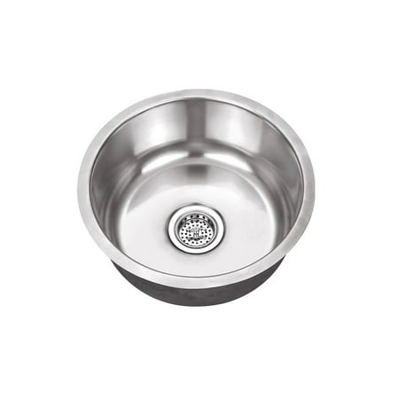 Undermount Hammertone Bar - Cahaba Premium Single Bowl Round Stainless Steel Bar Sink