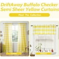 thumbnail image 3 of DriftAway Semi Sheer Buffalo Plaid Check Curtains Rod Pocket Checkered Curtains Farmhouse Window Yellow and White Curtains for Living Room, Bedroom, 8 Panels Curtain, 52" x 96", 3 of 9