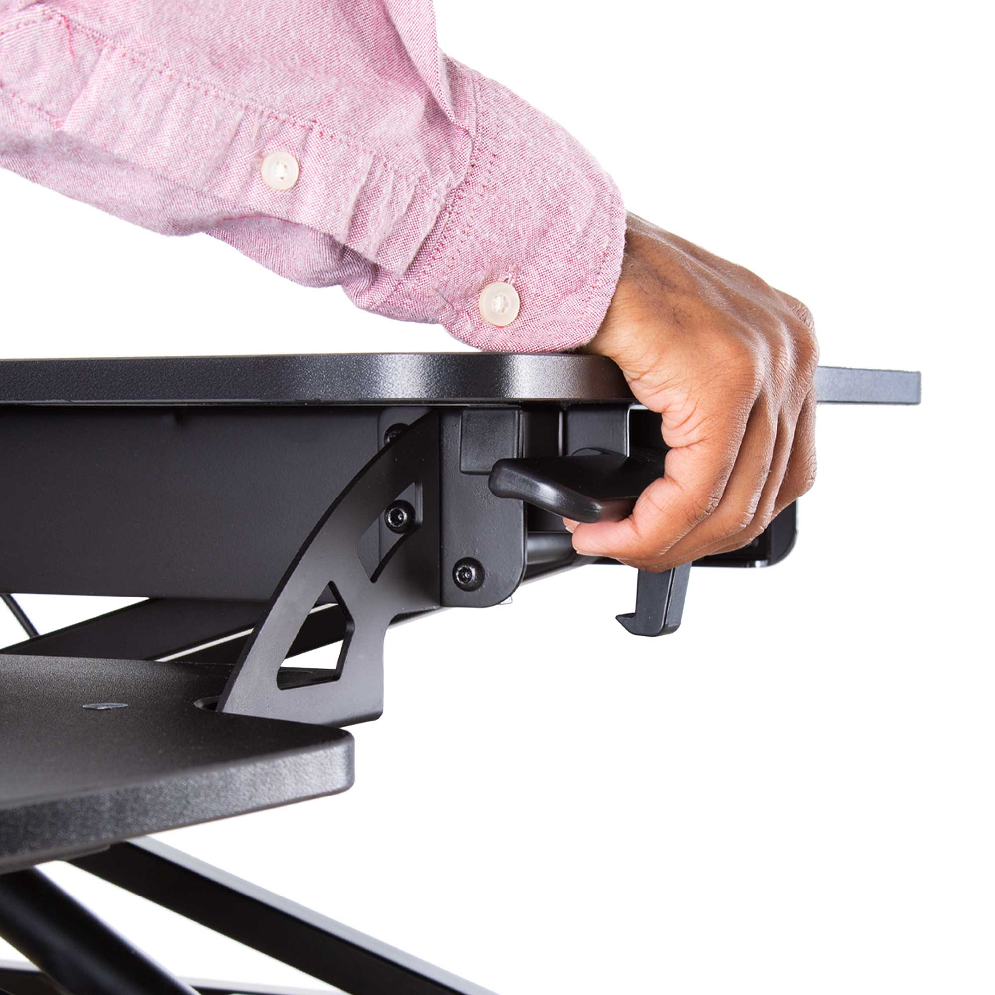 Flexpro Hero 32 Inch Standing Desk | 2 Level Standing Desk Converter with Keyboard Shelf and Monitor Riser | Large Dual Level Sit to Stand Workspace | Easily Sit or Stand in Seconds! (Black / 32")