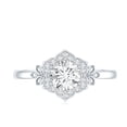 thumbnail image 4 of Rosec Jewels Statement Flower Lab Created Diamond Engagement Ring for Women - EF-VS Quality, 925 Sterling Silver, US 4.00, 4 of 8