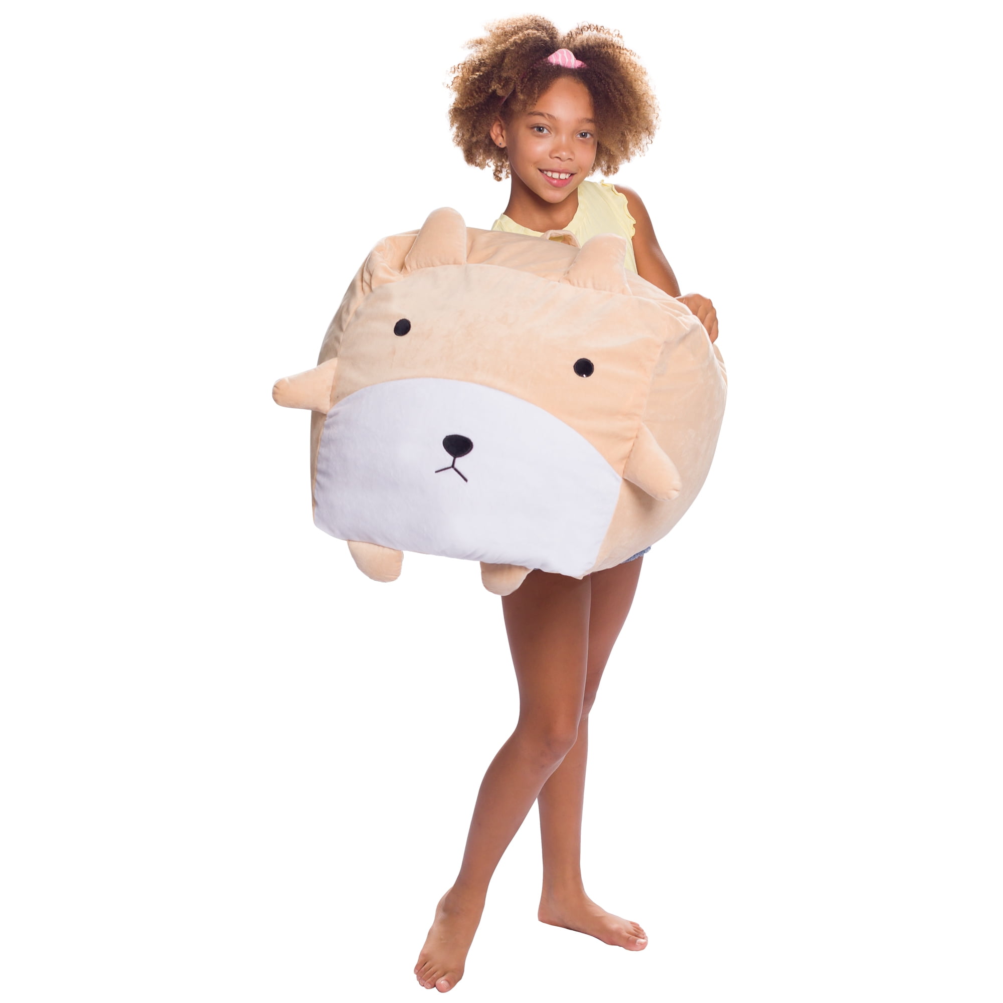 Posh Creations Bean Bag Chair Stuffable Cover, Soft Cover, Kids, 1.5 ft, Tan