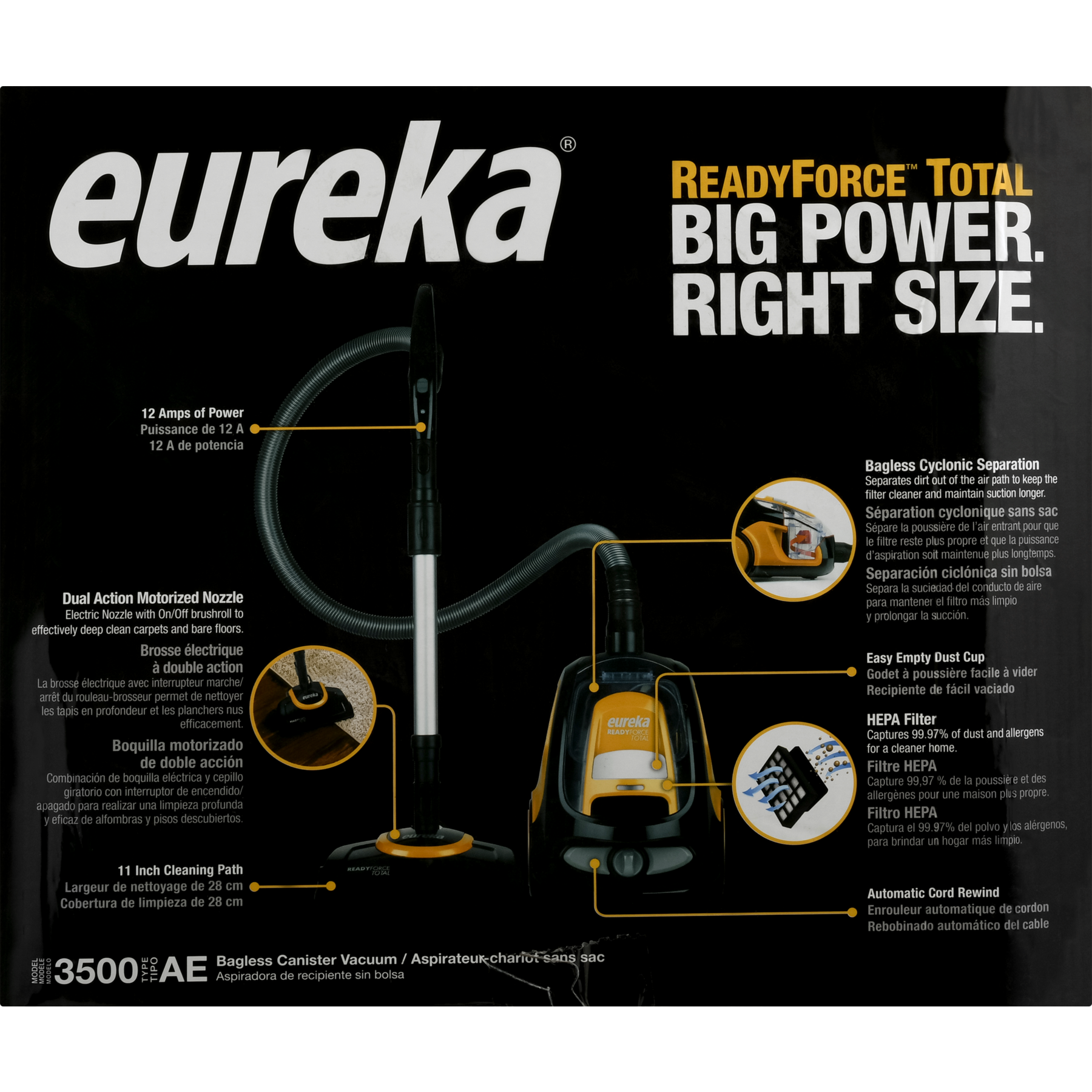Eureka ReadyForce Total Bagless Canister Vacuum, 3500AE - image 5 of 7