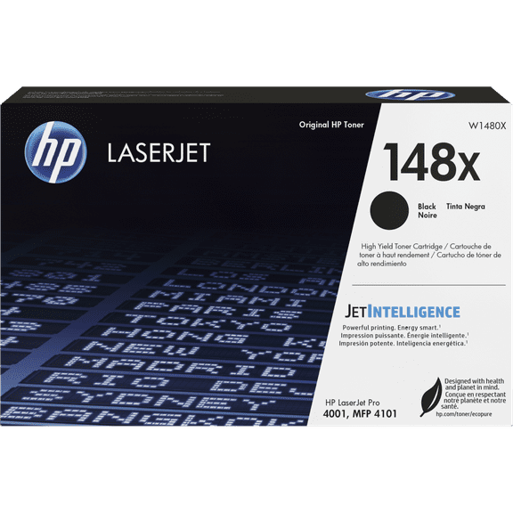 HP 148X High Yield Black Original LaserJet Toner Cartridge, ~9,500 pages, W1480X