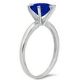 thumbnail image 2 of 2 ct Round Cut Simulated Blue Sapphire Solitaire 14K White Gold Womens Engagement Ring, 2 of 3