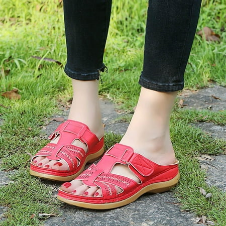 

Slippers Clearance Summer New Style Plus Size Casual Wedge Heel Adult Women S In-Line Sandals