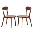 thumbnail image 6 of Hassch Solid Wood Dining Chairs Set of 2, Mid Century Modern Kitchen and Dining Side Chairs with Wide Seat & Curved Ergonomic Backrest (Walnut), 6 of 10