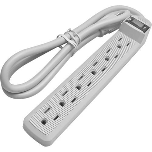 Calrad Electronics 6 Outlet Adapter with Surge Protection (Plastic) 6 Receptacle(s) 59 J by Calrad