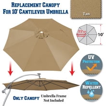 Replacement Canopy Cover for 10' Cantilever Patio Umbrella Offest Parasol Top Cover (Green)