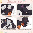 thumbnail image 4 of FORMRS Kids Short Sleeve Top and Pants Pajama Set Unisex Satin 2-Piece Sleepwear, Sizes 9-10Y, White Halloween Ghosts, 4 of 8