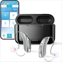 Hearing Aids for Seniors Rechargeable with Noise Cancelling, Hearing Amplifier with 5 Levels of Volume Adjustmen, Simple to Operate and Hear Clear Sound