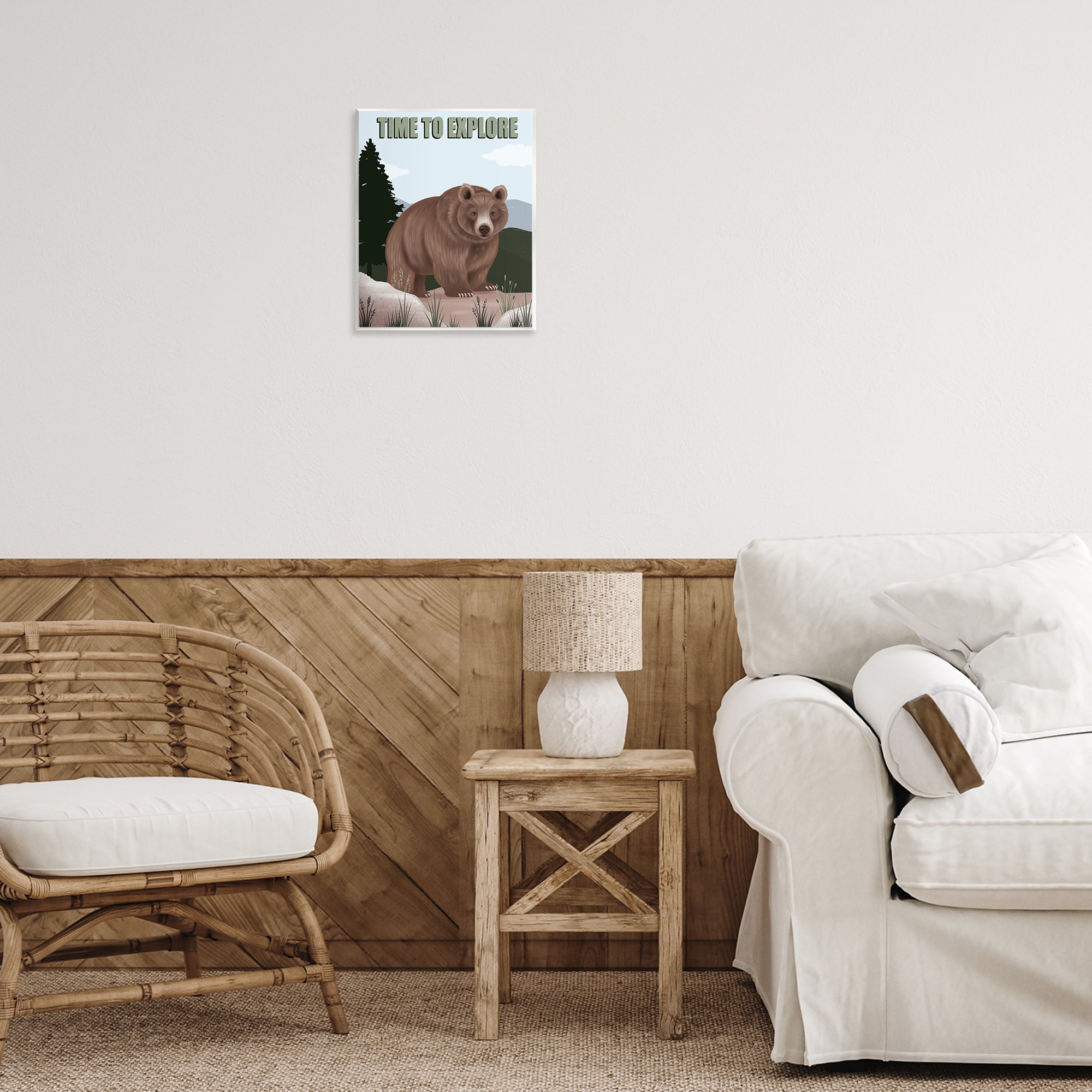 Stupell Industries Adventure Nature & Bear Animals Painting Unframed Art Print Wall Art, 11 x 14