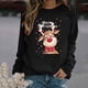 thumbnail image 2 of Sudadera de manga larga con estampado de Navidad con cuello redondo para mujer, blusa informal, Tops Pompotops gfhjh3711, 2 of 4