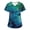 02-Blue, variant on Women's Printed Scrub Top, Starry Sky Stretch V-neck Working Uniform, Comfort Fit Nurse Uniform Scrubs with Pockets