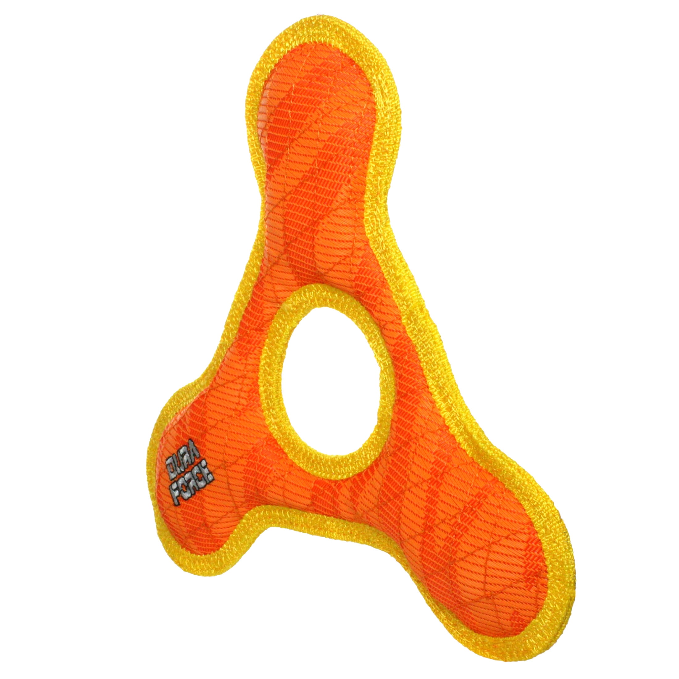 DuraForce TriangleRing Tiger Orange-Yellow Durable Woven Mesh Fiber Squeaky Dog Toy