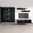 thumbnail image 4 of Wall Mounted Floating Modern Entertainment Center Fly C, Black, C4, 4 of 5