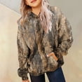 thumbnail image 4 of Gubotare Camo Hoodie Kids Cute Hoodies Maple Leaf Print Oversized Drop Shoulder Fleece Hooded Sweatshirt Pullover With Pocket (Coffee, 9-10 Years), 4 of 7