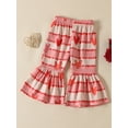 thumbnail image 5 of Bagilaanoe 2Pcs Toddler Baby Girl Boy Valentine's Day Outfits Letter Print Long Sleeve Pullover Tops + Heart Print Flare Trousers 6M 12M 18M 24M 3T 4T Kids Long Pants Set, 5 of 9